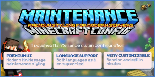 Modern Maintenance Messages Config | Minecraft MOTD & Maintenance Plugin